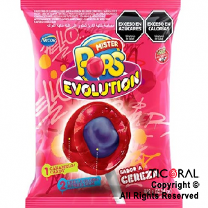 CHUPETIN MISTER POPS EVOLUTION CEREZA X 24 UNIDADES x 1